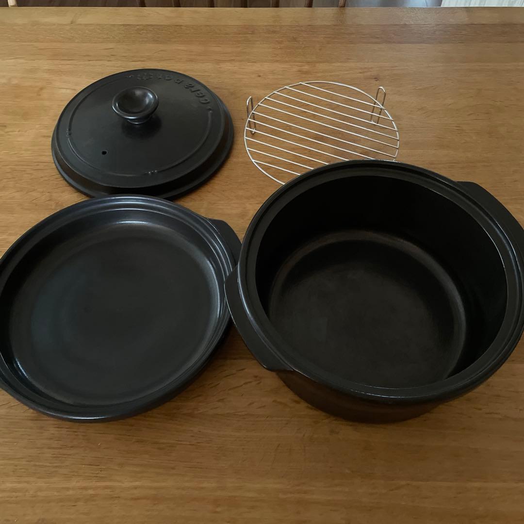 セラポット　ブラック4点セット 楽天市場】セラポット セット 4色 送料無料 日本製 空焚鍋 土鍋 燻製