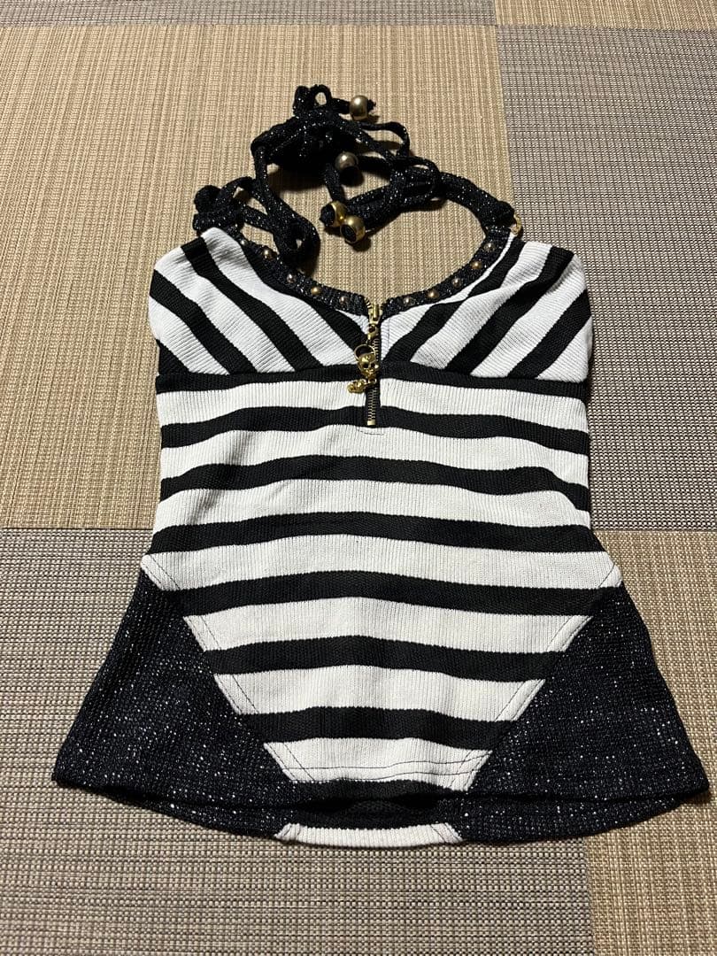 d.i.a. ストライプフォルダーネック　スカルチャーム SJX クレイジースカル チャーム アフターダイヤカスタム