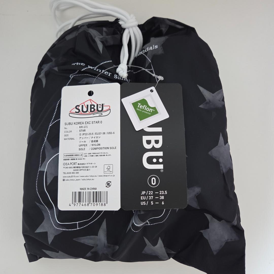 ラスト1点 韓国限定 SUBU 22-23.5 スター 星柄 サンダル 冬 新品