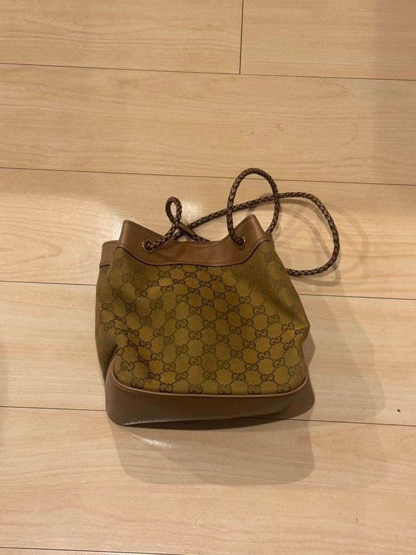 【専用】Gucci バケットバッグ ブラウン グッチ オリジナルGG ミニ バケットバッグ キャンバス×レザー
