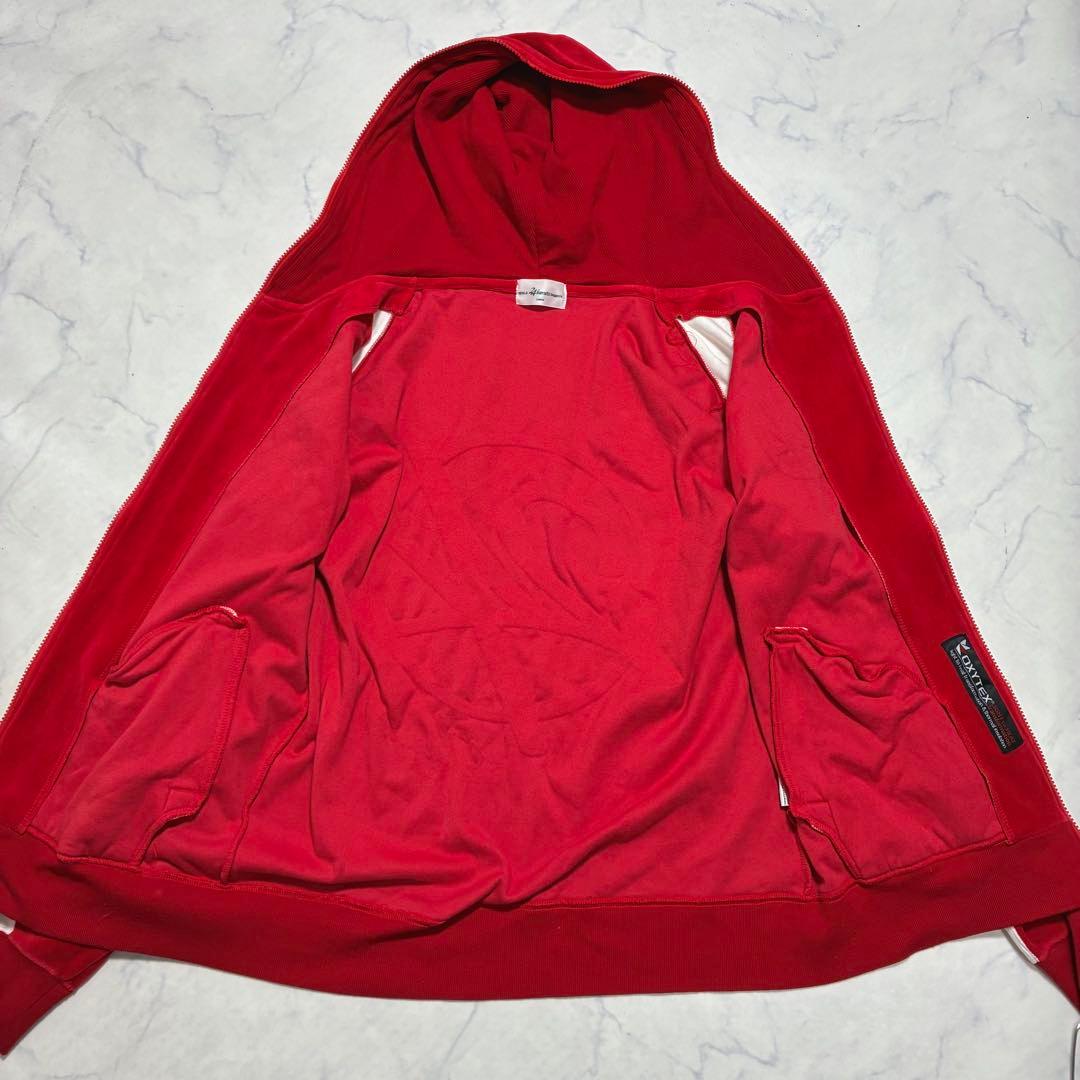 希少Lサイズ✨24カラッツ ベロア セットアップ デカロゴ ライン 赤