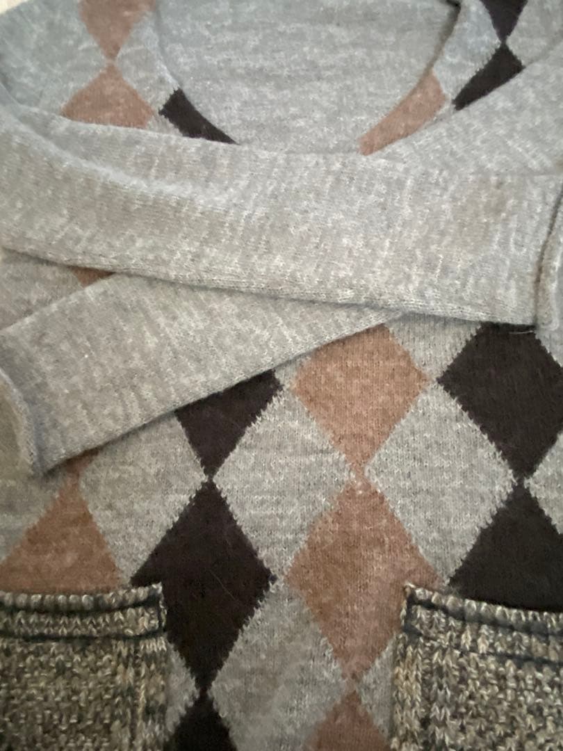 PRADA アーガイル柄ニットセーター 38