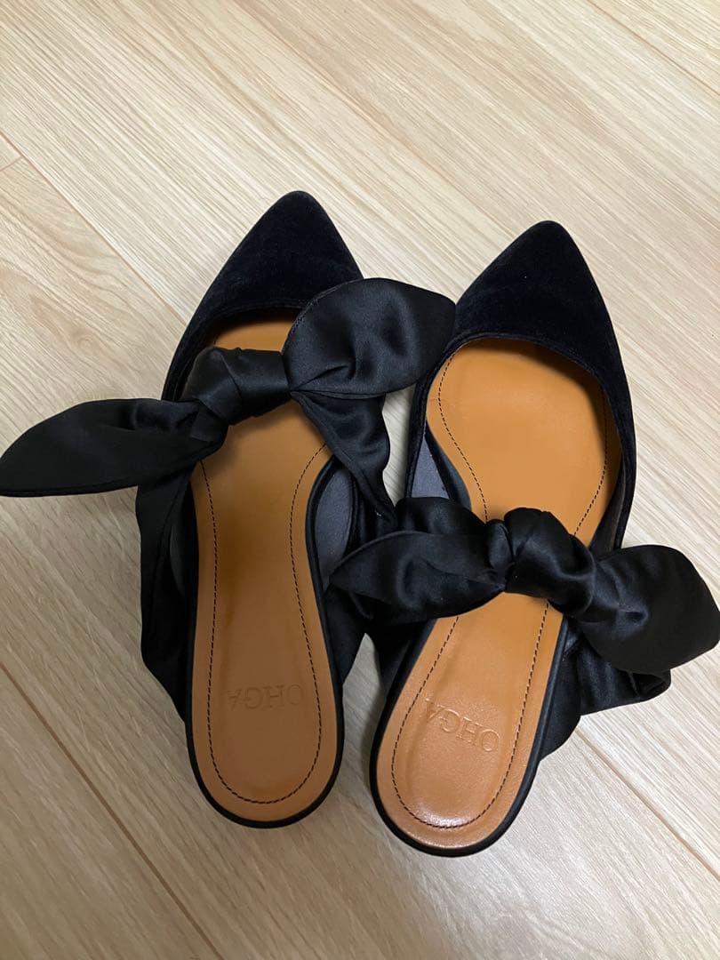 OHGA ブラックリボンミュール - メルカリ