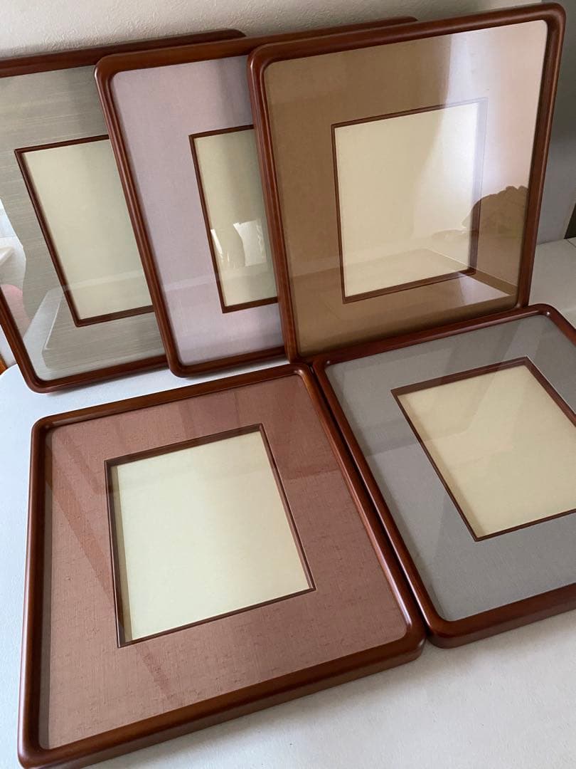 木製　額縁　5枚　隅丸　色紙額縁　未使用　書道　① 楽天市場】色紙 額縁 高級隅丸 色紙額 落し型 : 書道用品 奈良 寿香堂
