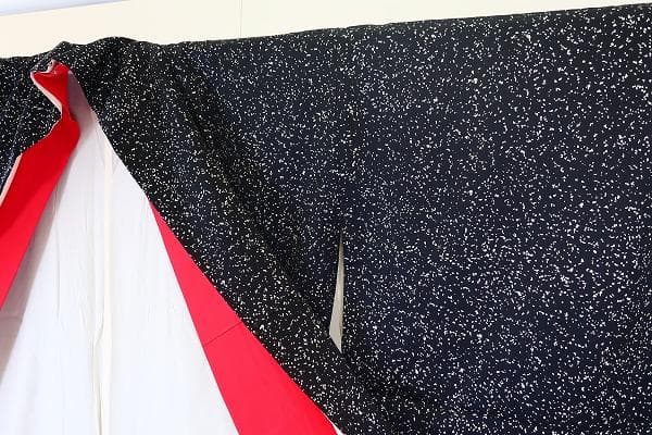 ☆専用☆美品 小紋 身丈159cm 黒色 シルバー 蒔糊散らし お洒落 正絹