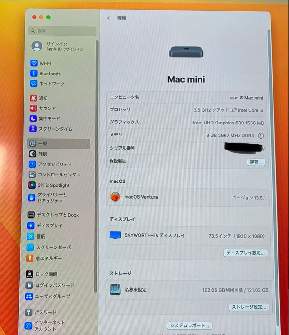 スマホ・タブレット・パソコン Mac mini 3.6GHz Core i3 8GB 128GB 2018