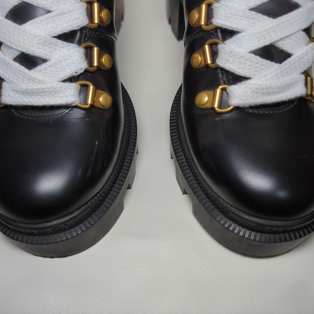 GUCCI アンクルブーツ レザー シルヴィウェブ