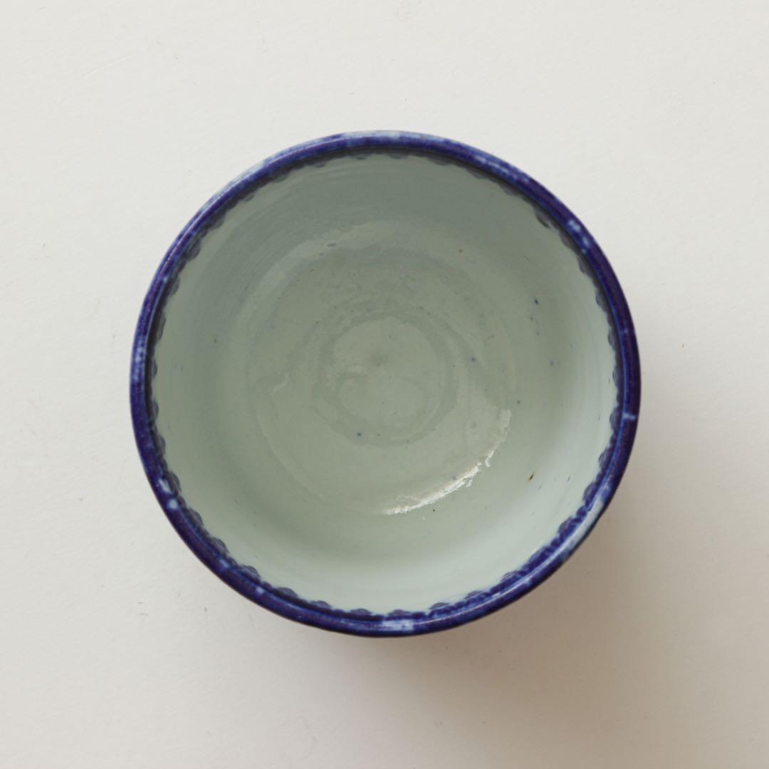 明治 大正 湯呑み 型紙摺 印判 雪輪 雪 結晶