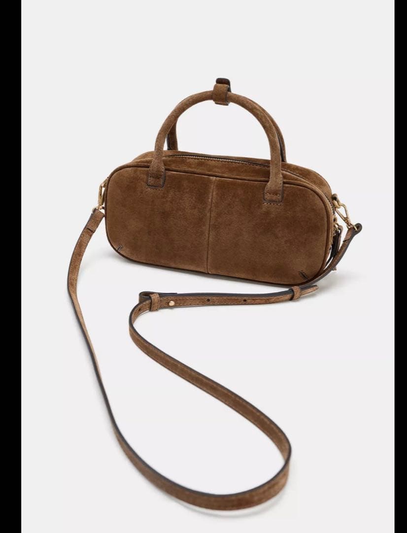 ZARA☆ミニレザーボウリングバッグ完売品難あり - メルカリ