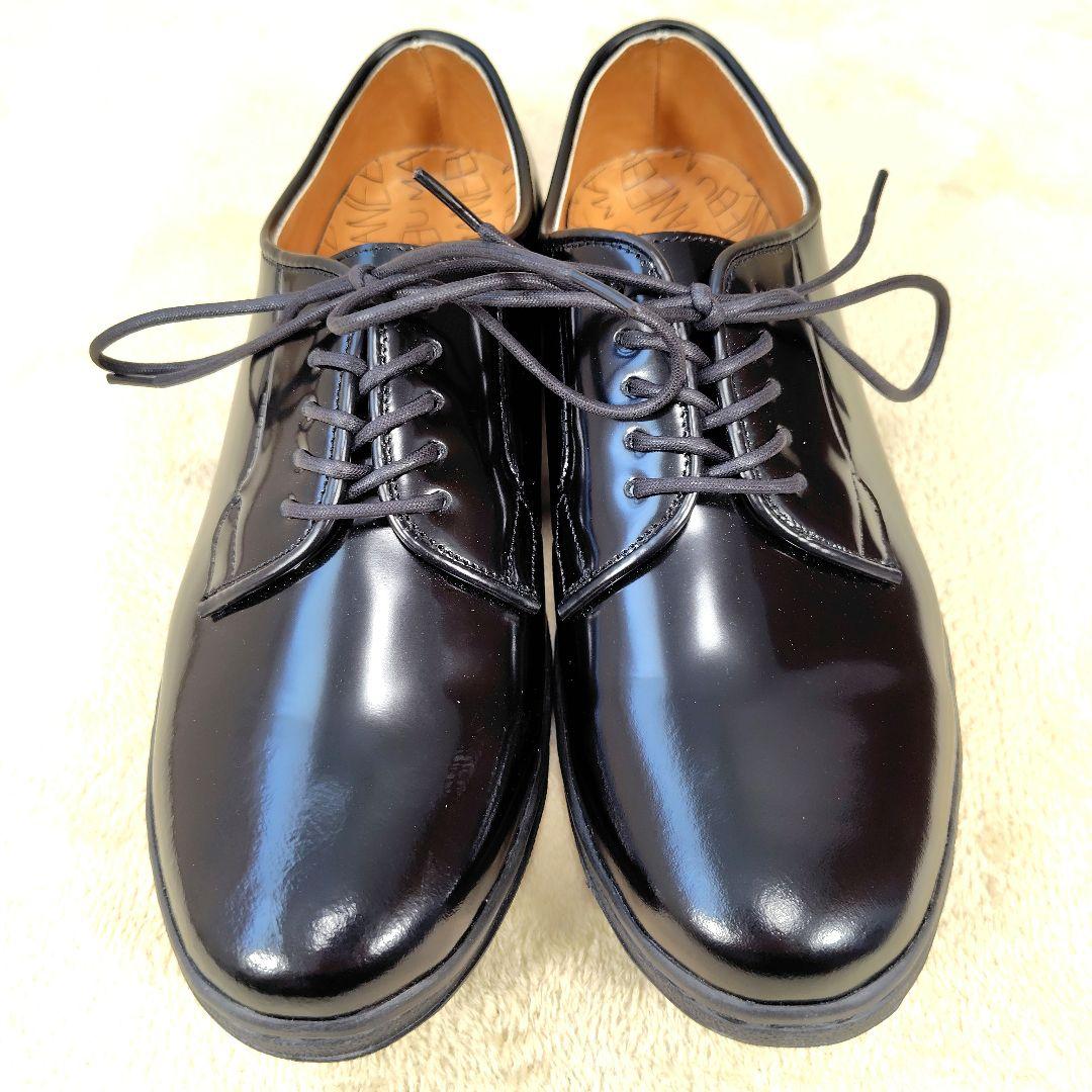 未使用級 マネブ ドレスシューズ プレーントゥ レザー ブラック 40