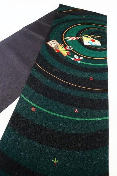 ☆専用☆美品 開き名古屋帯 絵馬 こま 羽子板 お正月 長さ3m78cm 正絹