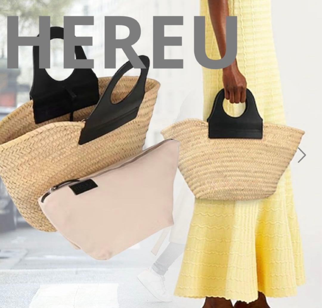 最終値下げ★美品　HEREU かごバッグ ナチュラル　ブラック 楽天市場】HEREU ヘリュー かごバッグ CABAS レディース ラフィア