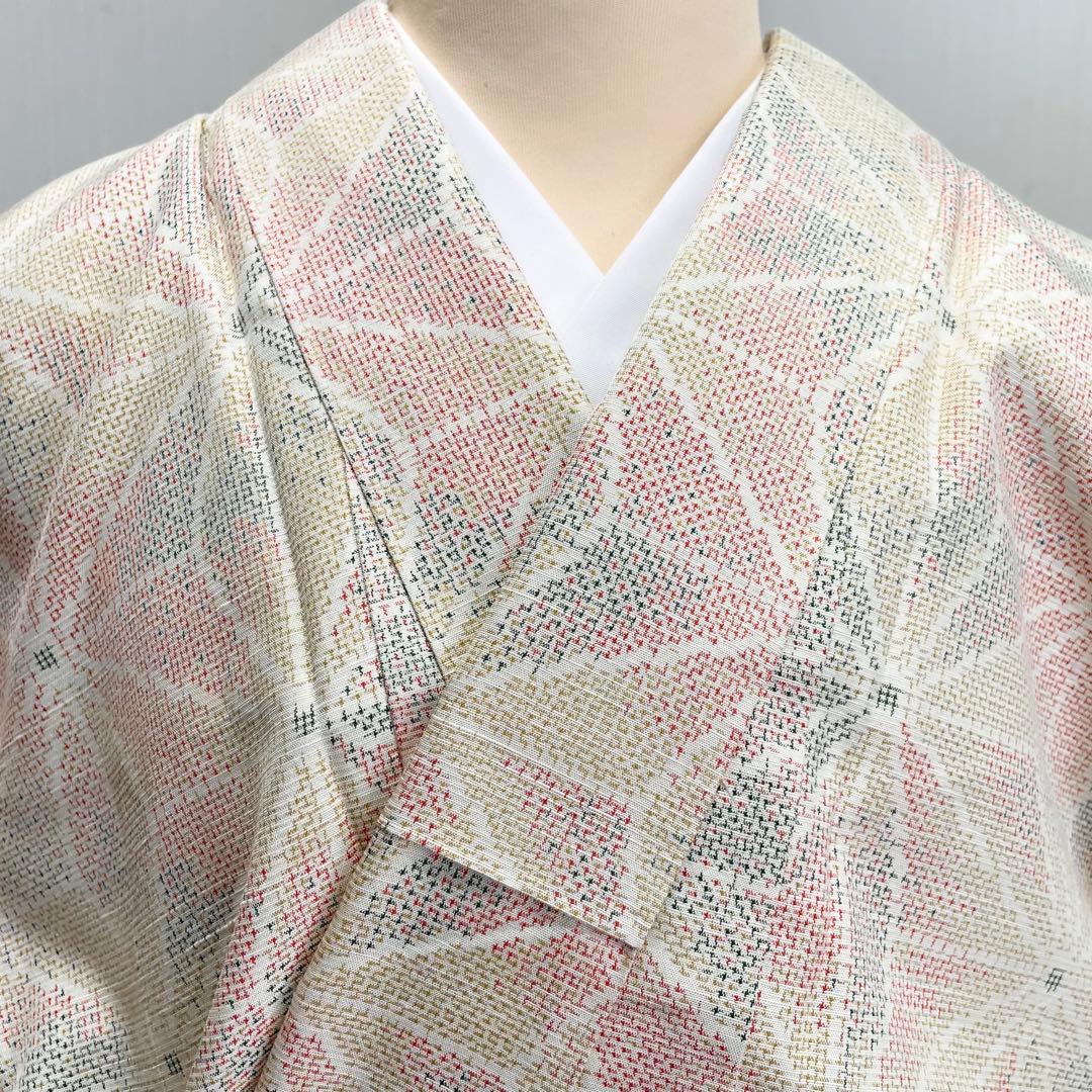 未使用 大島紬 袷仕立て パステルカラー 名古屋帯（長尺）付き