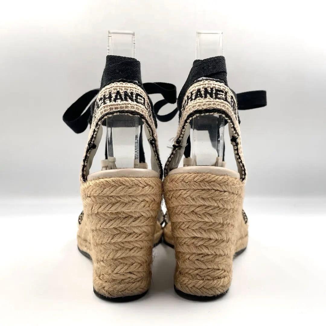 《超美品》シャネル ココマーク サンダル ウエッジソール エスパドリーユ 36