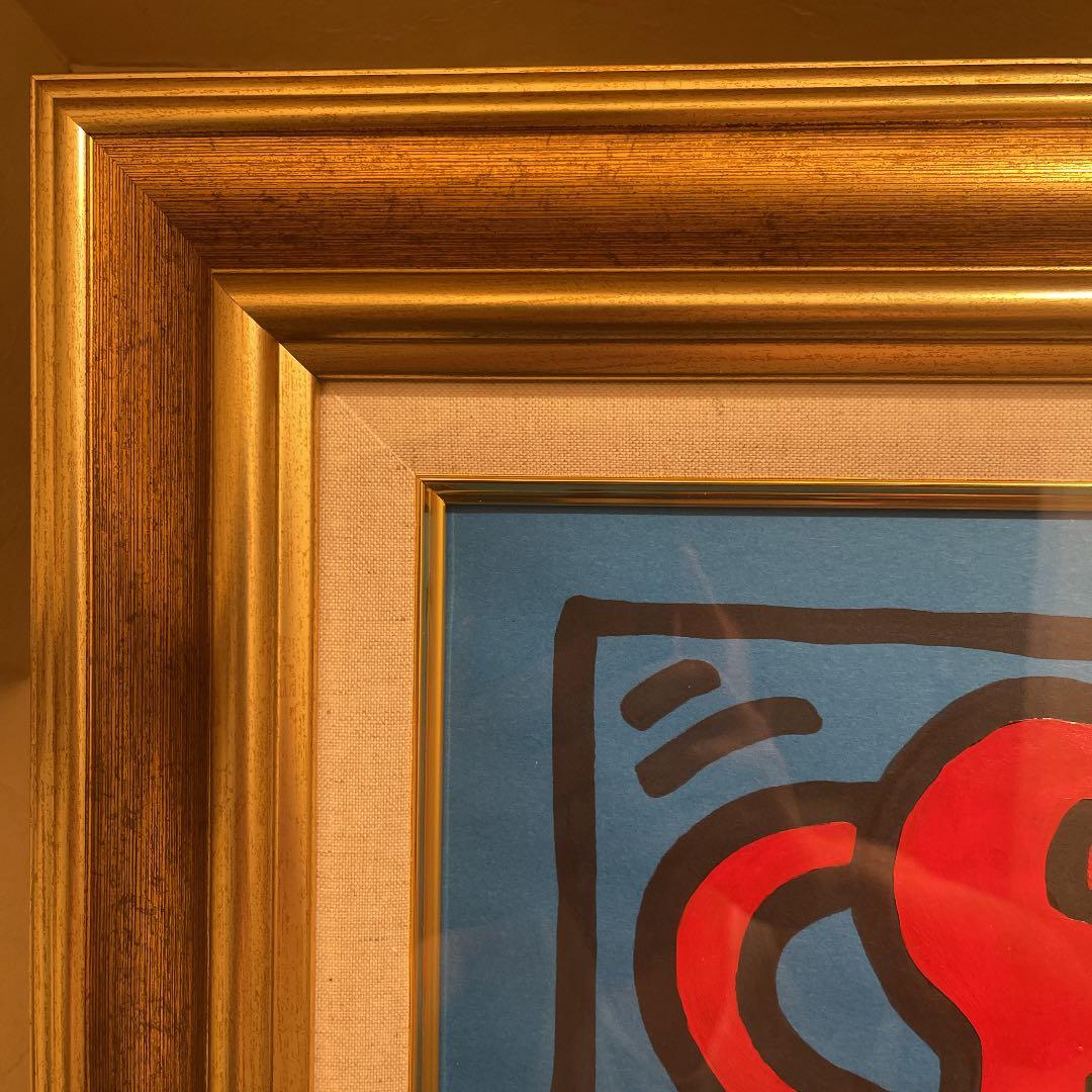 キース・ヘリング・ペン画　肉笔 手描き《成長》表サイン