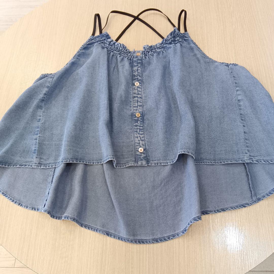 新品タグ付 2025新作 シニカル テンセル デニム トップス キャミ M