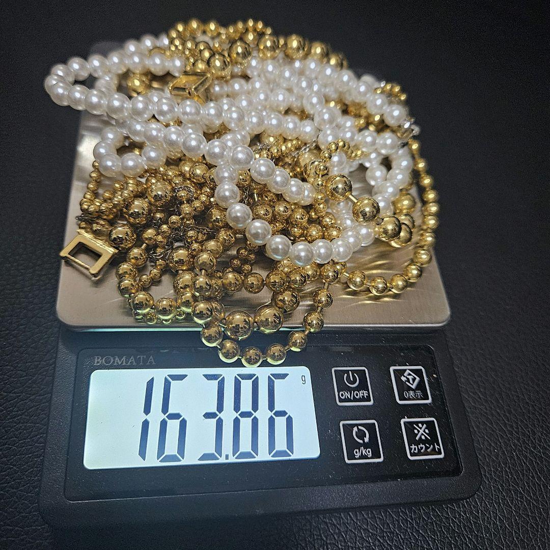 実家整理品C】イミテーションアクセサリー約1100gネックレス、ブローチ