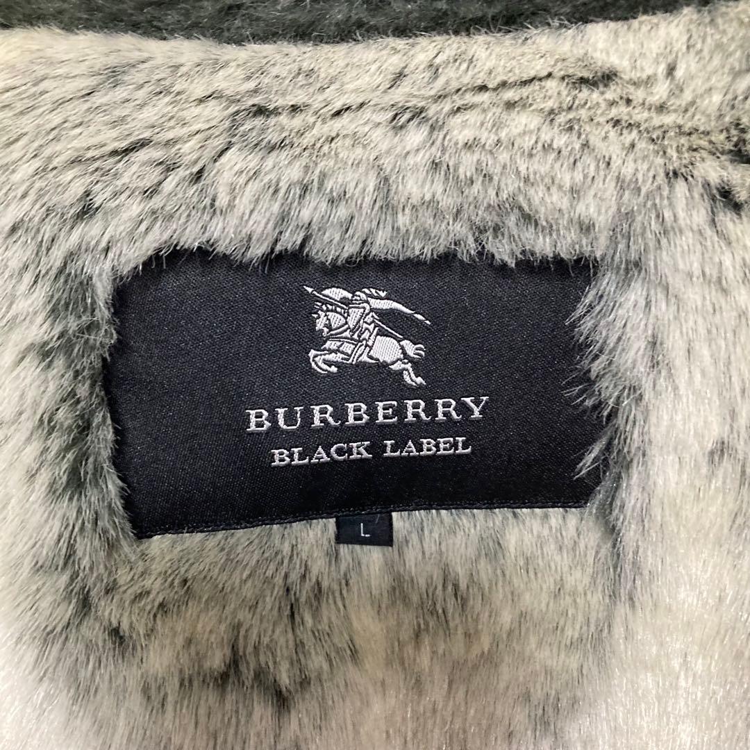 バーバリーブラックレーベル ムートン ダッフルコート L レザー