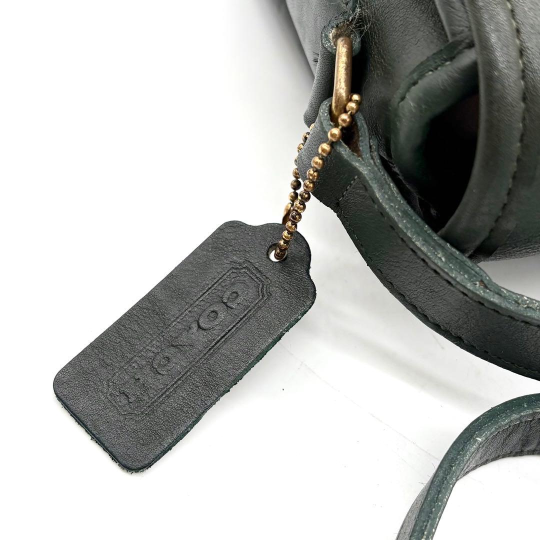 美品✨オールドコーチ ショルダーバッグ 9790 ターンロック グリーン