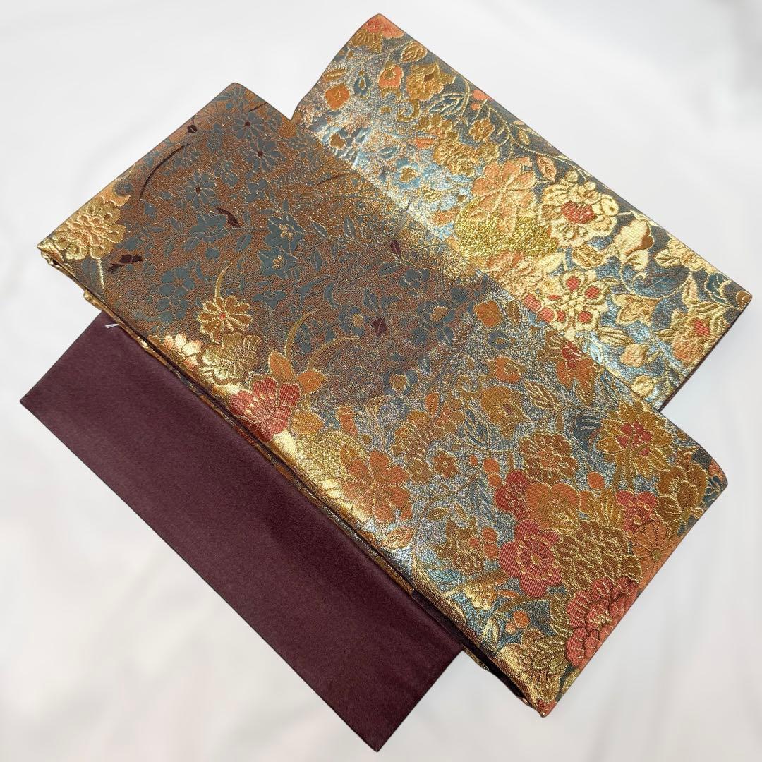 一体型 ワンタッチ帯 作り帯 マジックテープ 豪華 袋帯 二重太鼓