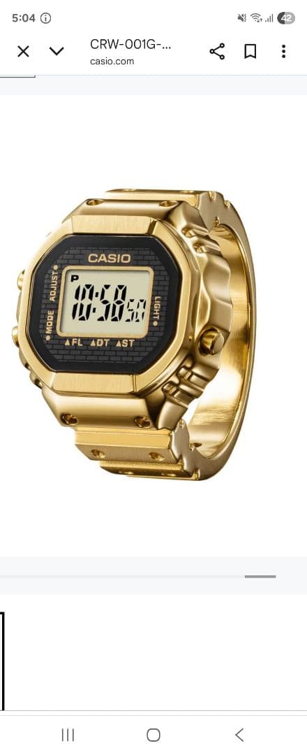 新品未使用 CASIO リングウォッチ ゴールド CRW-001G-9JR - メルカリ