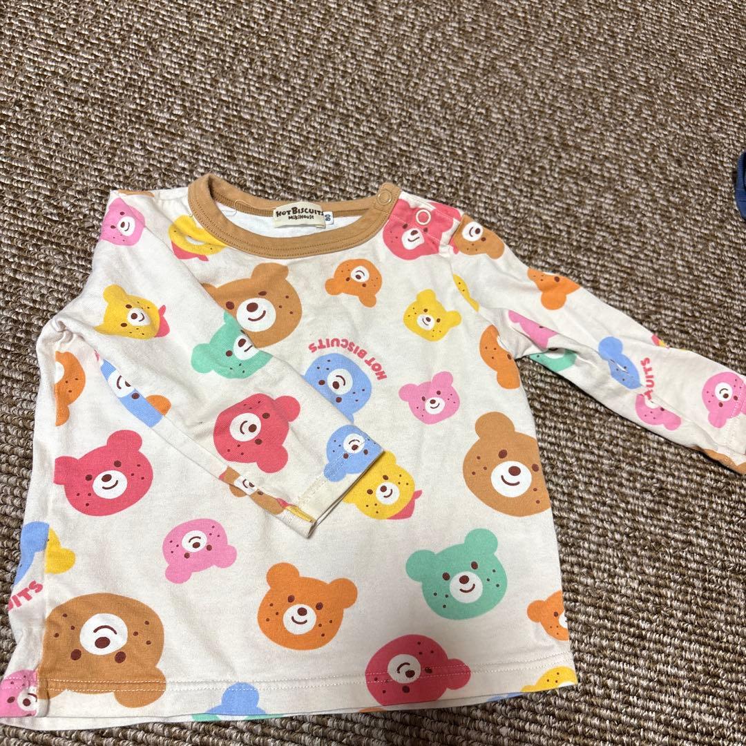 HOT BISCUITS ミキハウス クマ柄 Tシャツ 80cm - メルカリ