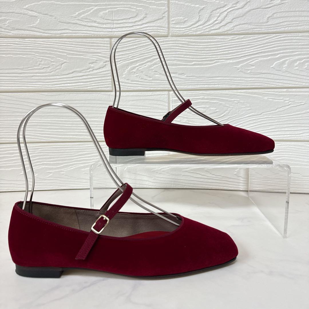 極美品✨ルタロン スクエアソフトメリージェーン レッド 23.5cm ベロア 赤