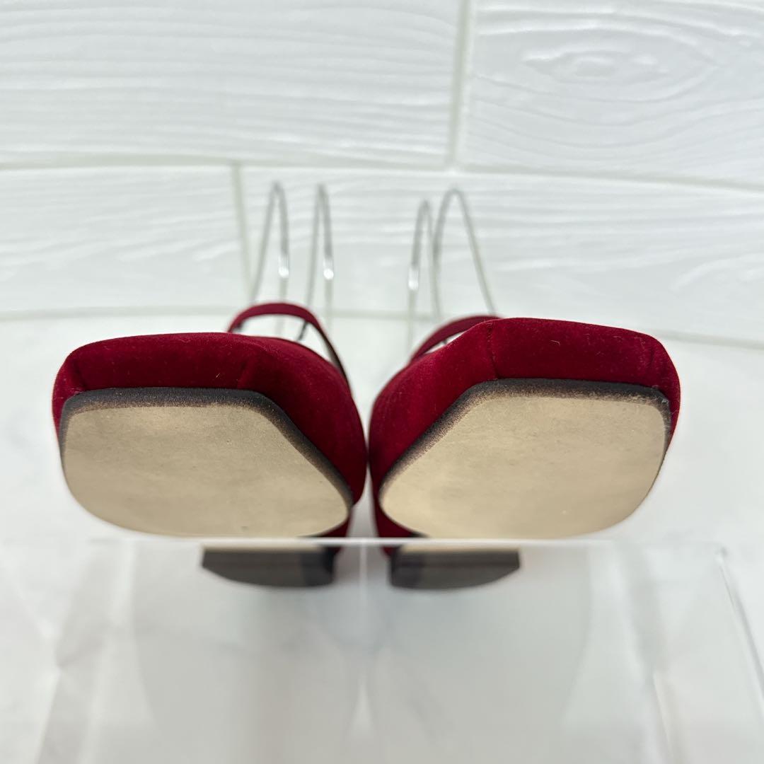 極美品✨ルタロン スクエアソフトメリージェーン レッド 23.5cm ベロア 赤