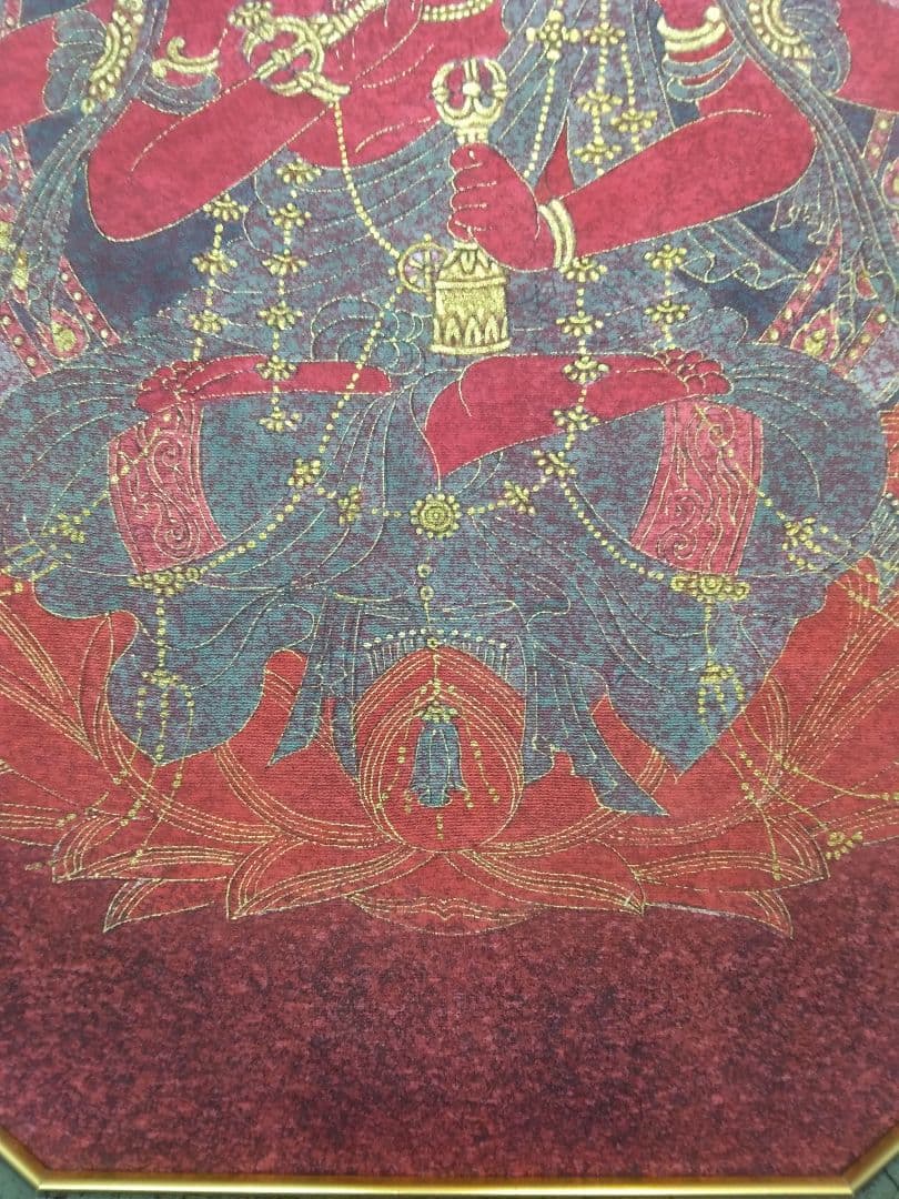 【愛染明王】伊沢正男　染色絵画　額装（仏画）