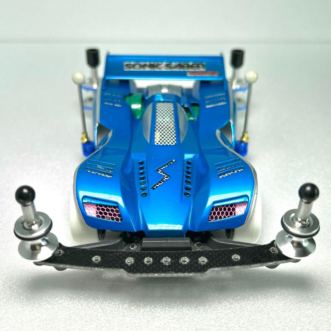 ミニ四駆 ソニックセイバー 肉抜き クリヤーブルー シルバーリーフ