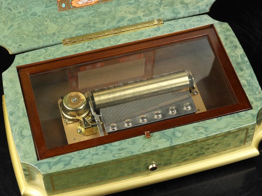 Y2534 リュージュ オルゴール ビバルディ「四季」3曲 72弁 金象嵌 ma