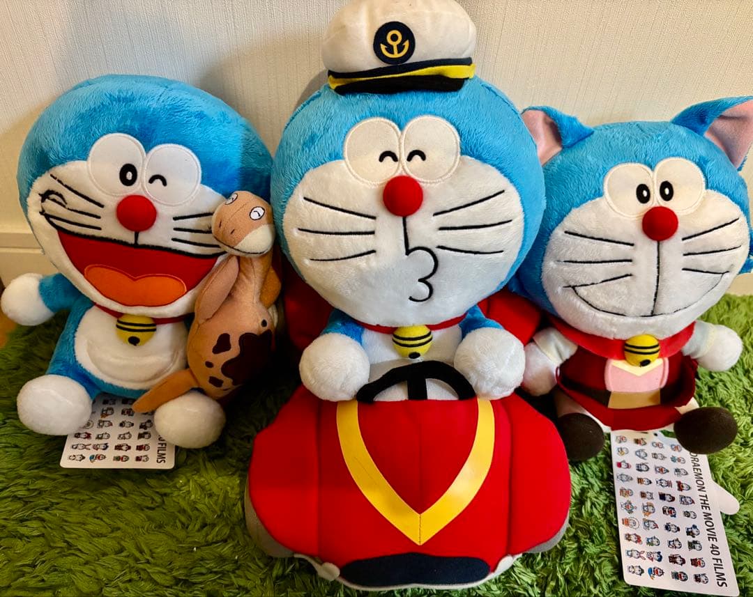新品3体セット☆ドラえもん ぬいぐるみ 映画40作記念品