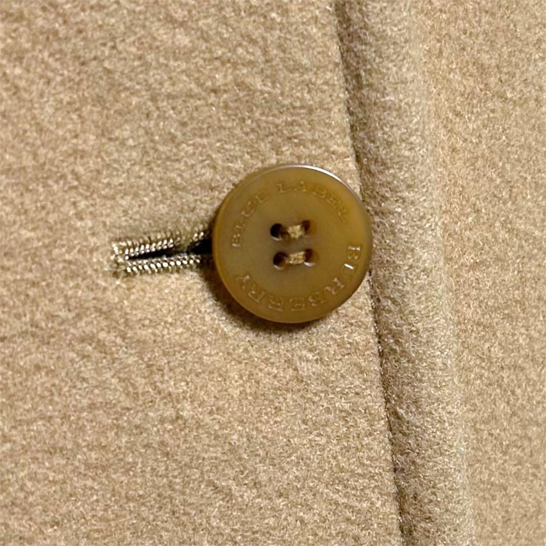 バーバリーブルーレーベル ロングコート ウール キャメル 刻印ボタン