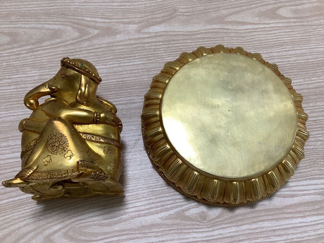 《 チベット密教　新品　1点物 》 オリジナル　鍍金　歓喜天　ガネーシャ　A