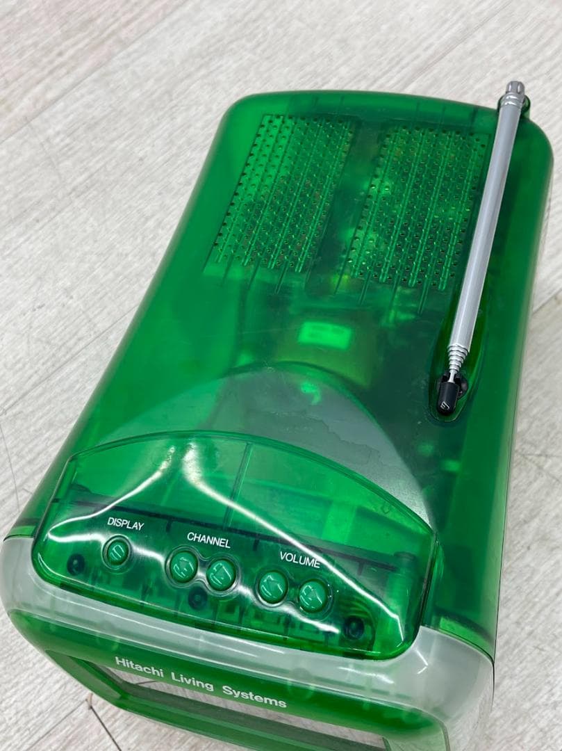 日立 ポータブルカラーTV C6-SK1 グリーン スケルトン 通電確認のみ