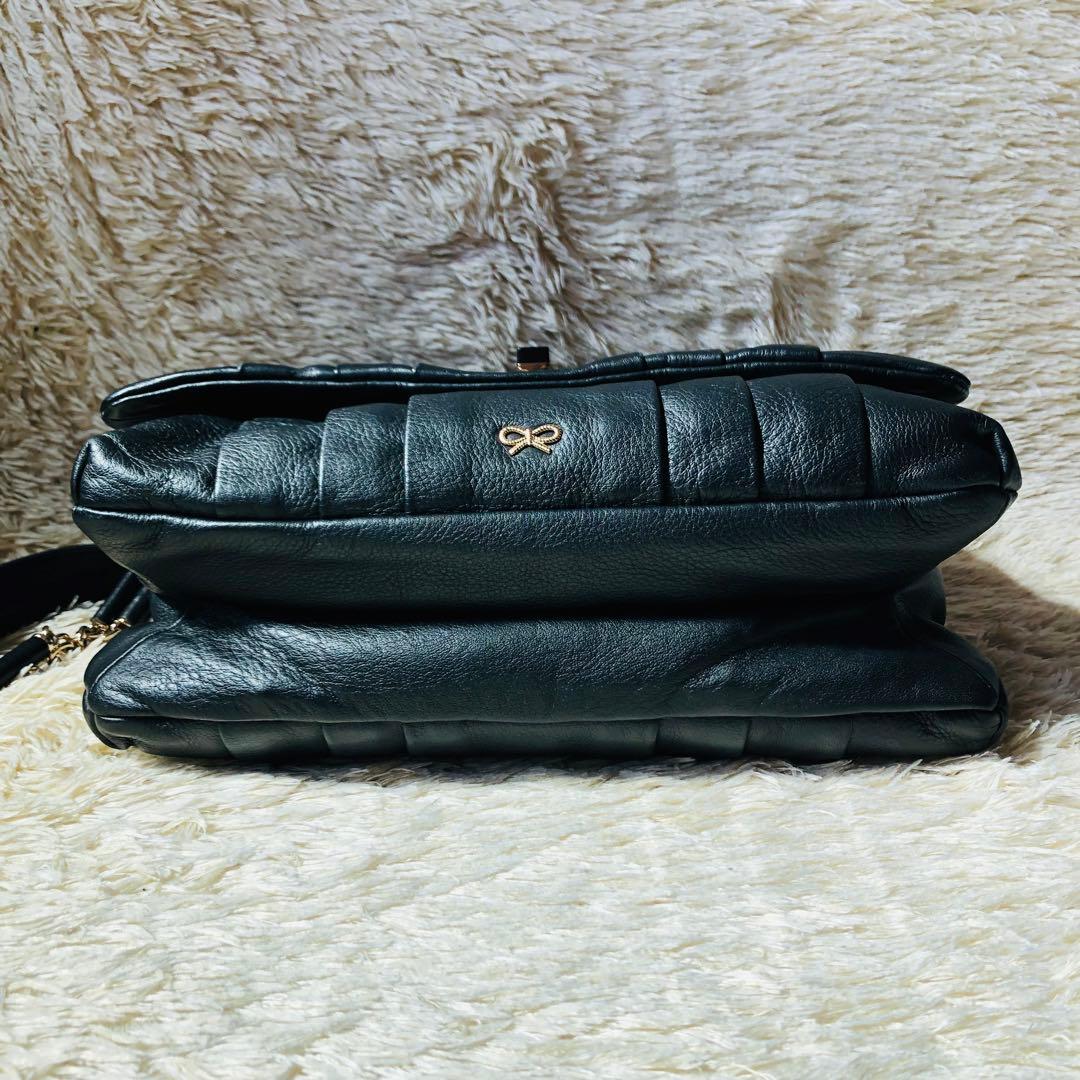 未使用級✨アニヤハインドマーチ レザーショルダーバッグ 金チェーン