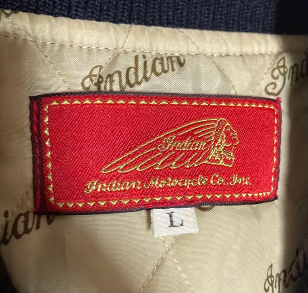美品 indian Motocycle ネイティブ柄 レザースリーブ ジャケット