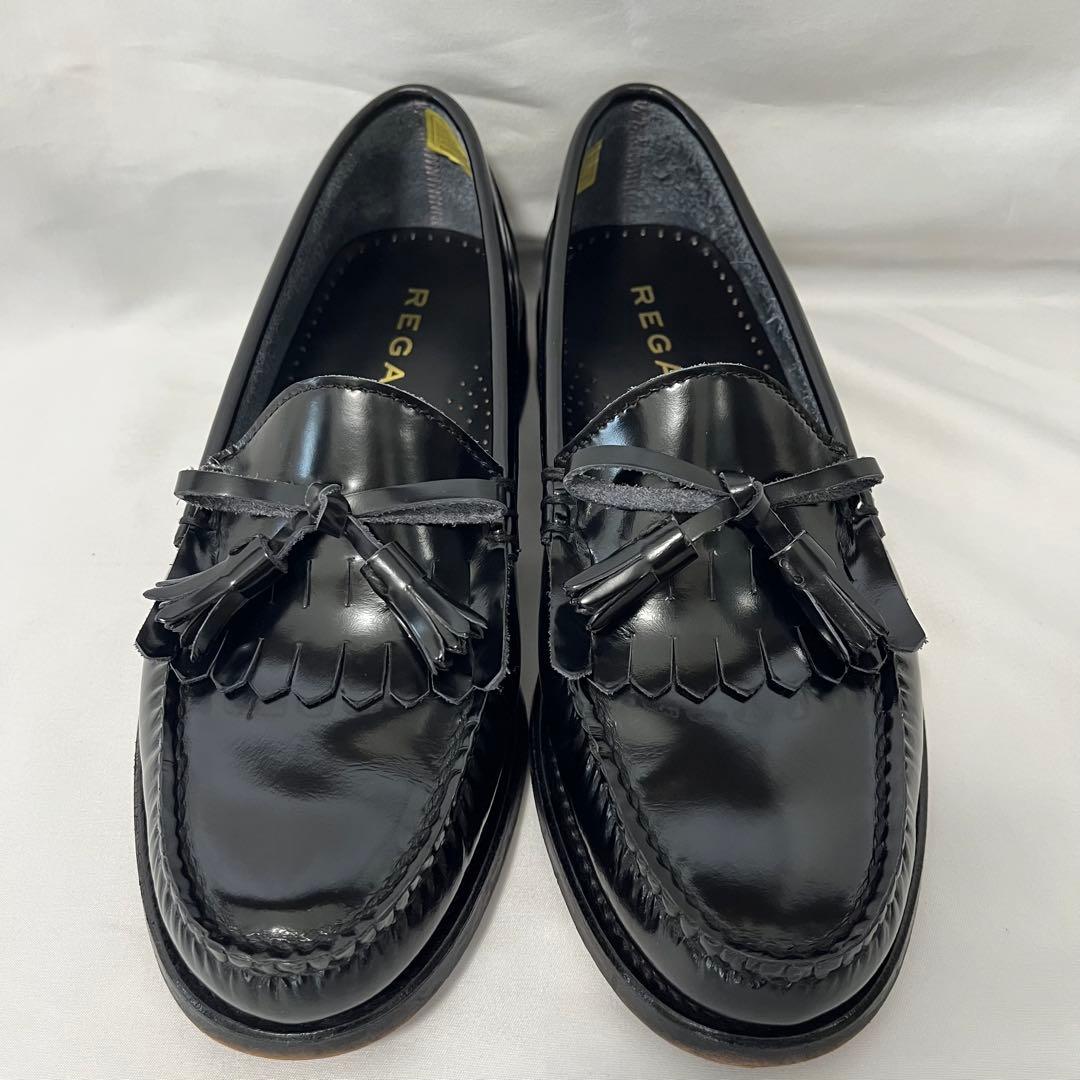 REGAL リーガル ブラック ローファー フリンジ タッセル 24㎝ w55b