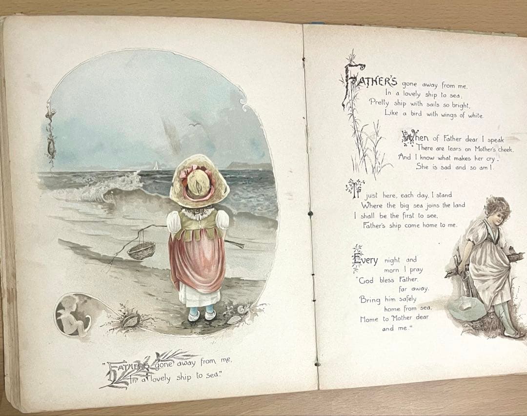 No316 希少 古書 洋書 絵本 児童書 アンティーク ビクトリア 詩集 童謡