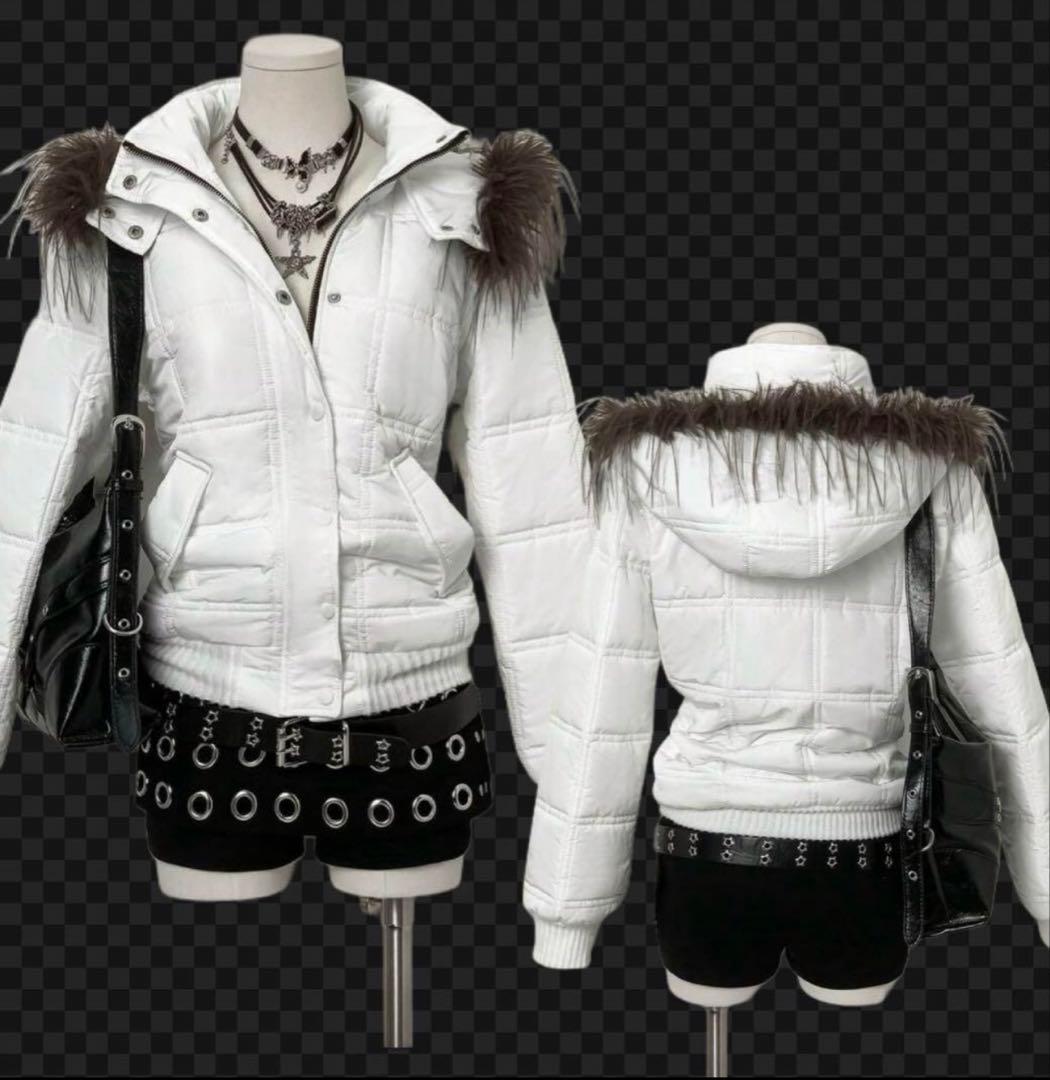 y2k 平成ギャル グランジ punk お兄系 ファーダウン - メルカリ