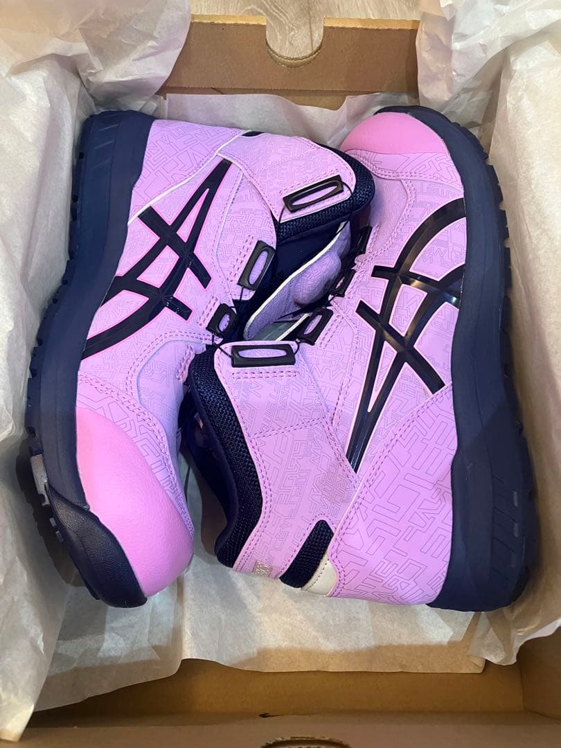 ASICS ピンク ハイカット安全靴26.5 - メルカリ