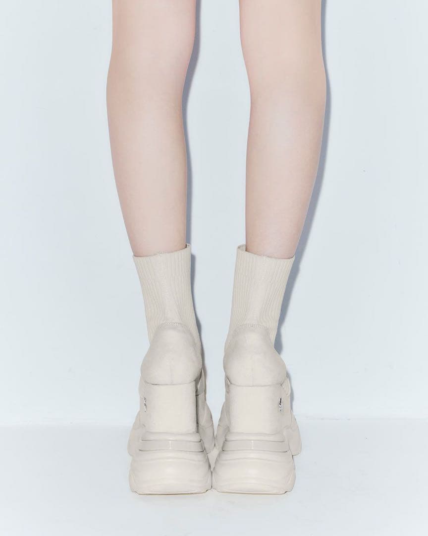 ミシェルマカロン ソックスライク厚底ブーツ michellMacaron XS - メルカリ