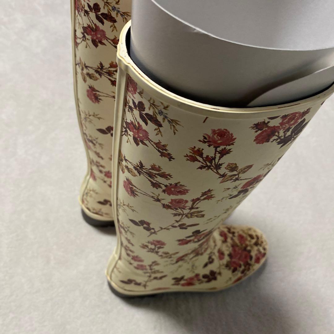 PINK HOUSE レインブーツ シューズ 長靴 花柄 ロング 23.5cm