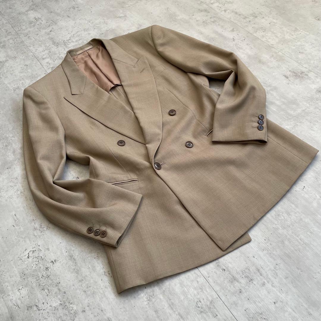 90's vintage ダブルブレスト スーツセットアップ ベージュ 結婚式