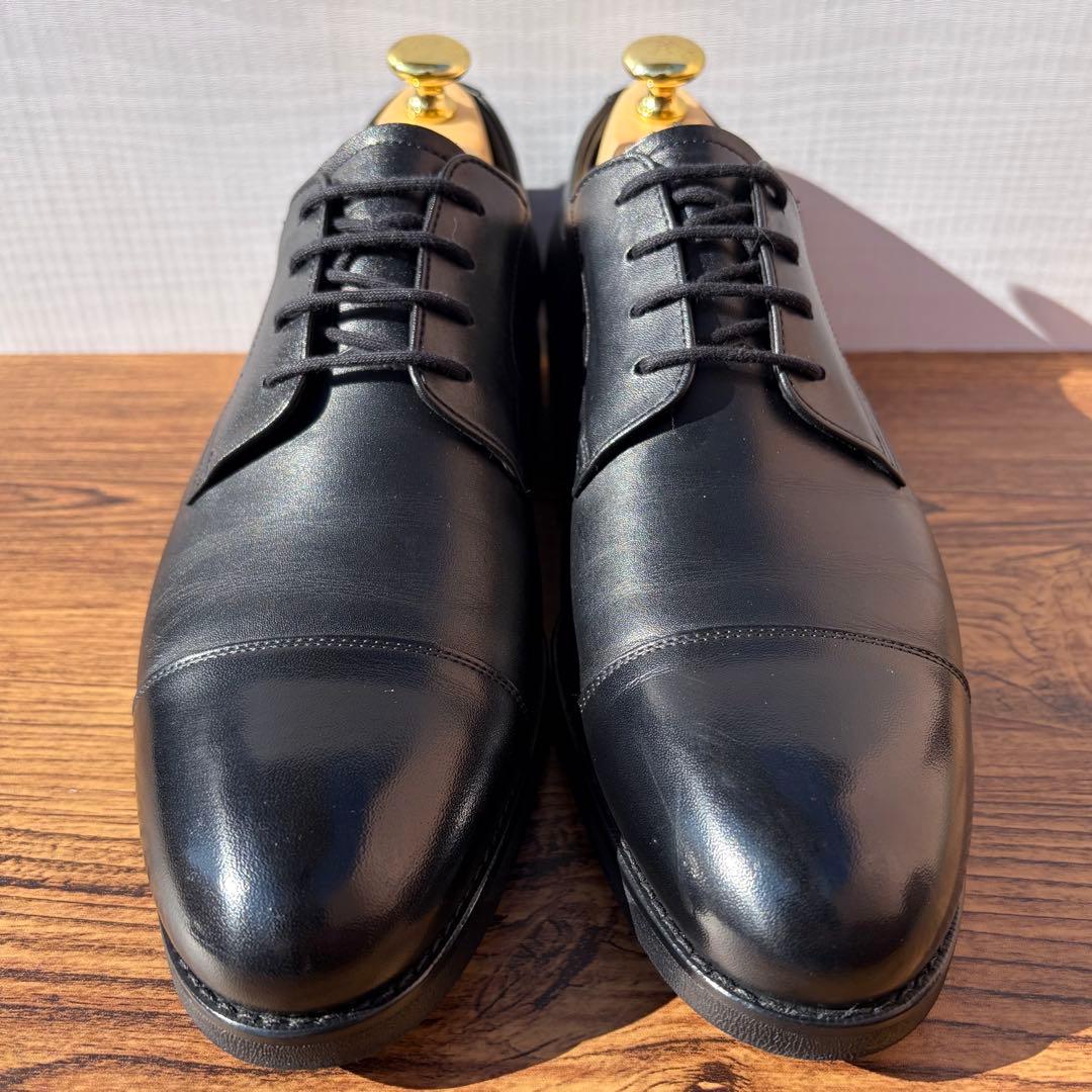 【美品】アシックスランウォーク ストレートチップ 25.5cm 黒 外羽根 革靴