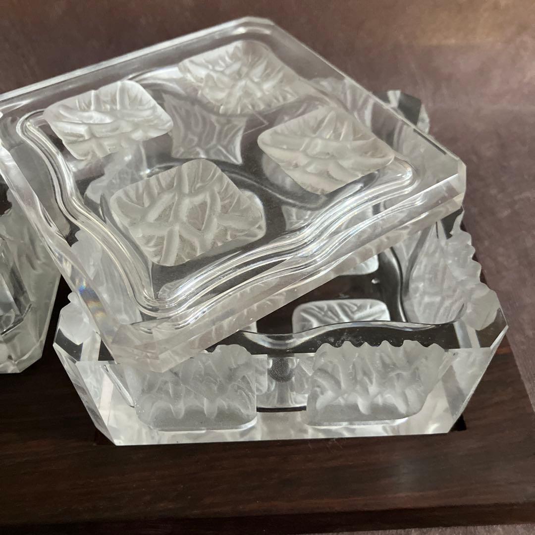 HOYAクリスタル 保谷クリスタル 灰皿セット 応接セット昭和レトロ