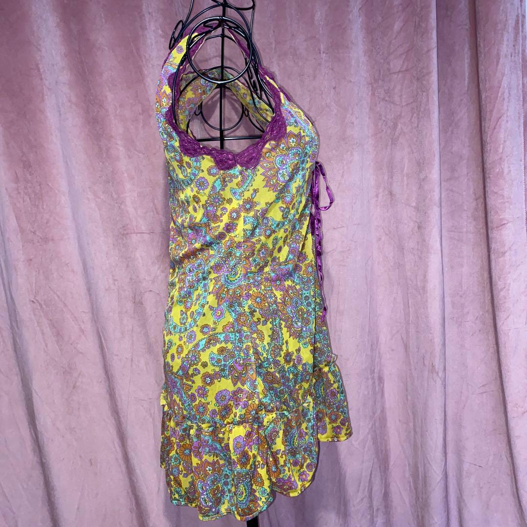 ペイズリー柄 レース リボン キャミソール 平成ギャルy2k - メルカリ