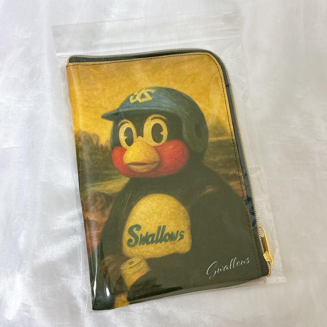 L字チャックポーチ】ヤクルト つば九郎 芸術の秋 るーびーを注ぐ鳥