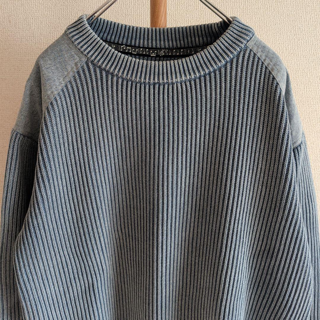 極美品 ナンバーナイン ミリタリーニット リブ編みセーター 厚手