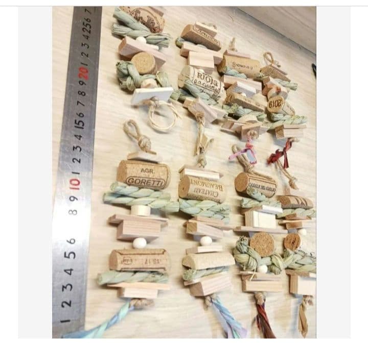 C347 インコ オオム カジカジ、ガジガジおもちゃセット かじり木